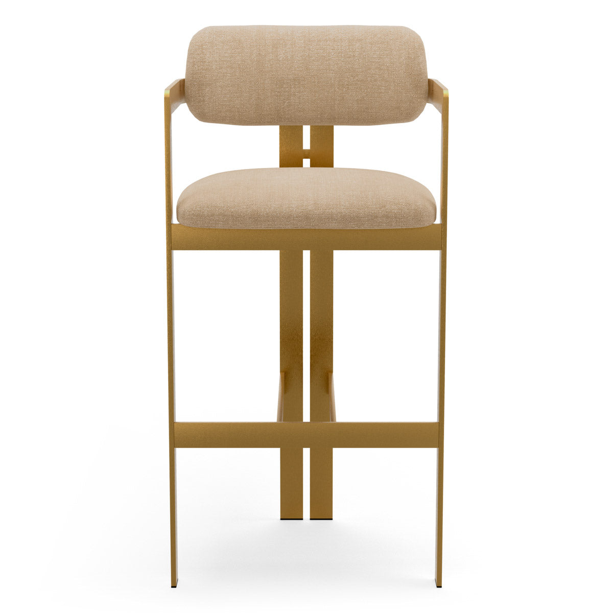Bar Stool Donato Brushed brass finish | stratfort sand 83% rayon | 17% cotton Chairs & Sofas CMA0313 3