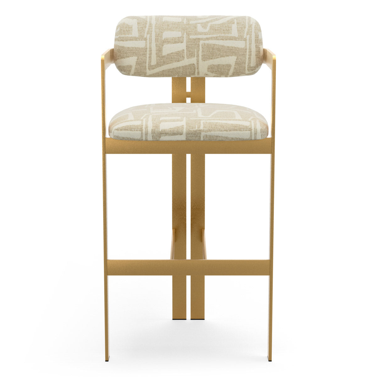 Bar Stool Donato Brushed brass finish | davenport light grey 52% polyester | 48% olefin Chairs & Sofas CMA0314 3