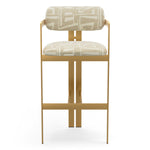 Bar Stool Donato Brushed brass finish | davenport light grey 52% polyester | 48% olefin Chairs & Sofas CMA0314 3