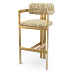 Bar Stool Donato Brushed brass finish | davenport light brown 52% polyester | 48% olefin Chairs & Sofas CMA0315 12