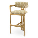 Bar Stool Donato Brushed brass finish | davenport light brown 52% polyester | 48% olefin Chairs & Sofas CMA0315