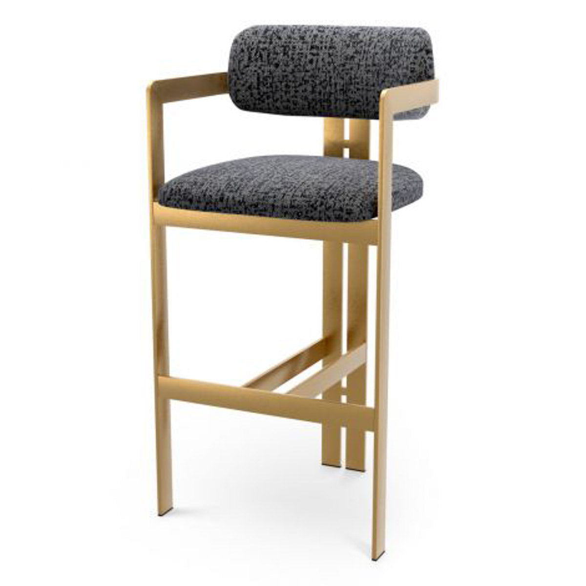 Bar Stool Donato Brushed brass finish | montclair blue 67% polyester | 20% cotton | 13% rayon Chairs & Sofas CMA0318 9