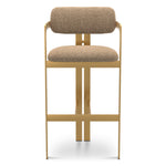 Bar Stool Donato Brushed brass finish | hastings brown 100% polyester Chairs & Sofas CMA0322 3