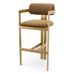 Bar Stool Donato Brushed brass finish | hastings camel 100% polyester Chairs & Sofas CMA0323 13