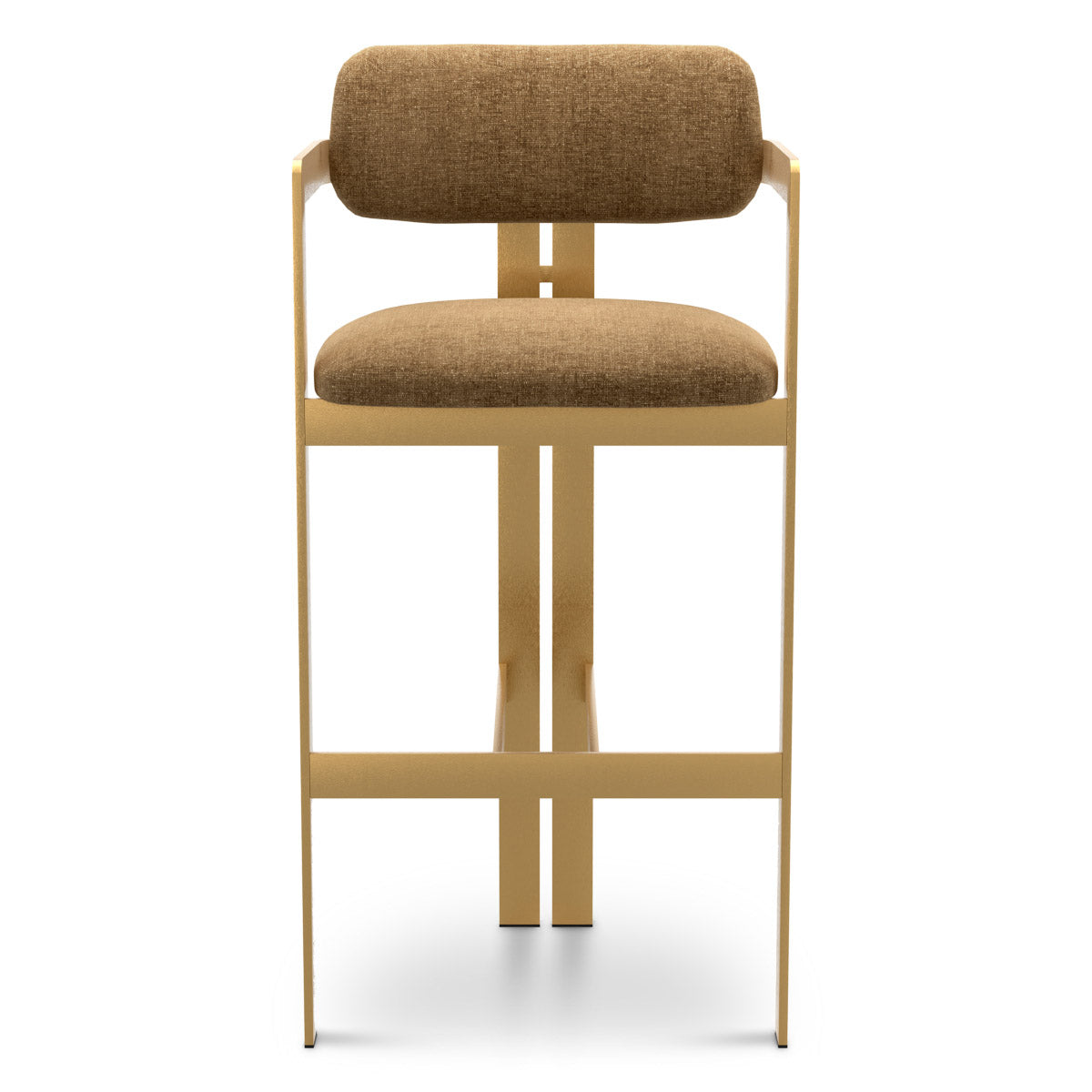 Bar Stool Donato Brushed brass finish | hastings camel 100% polyester Chairs & Sofas CMA0323 3