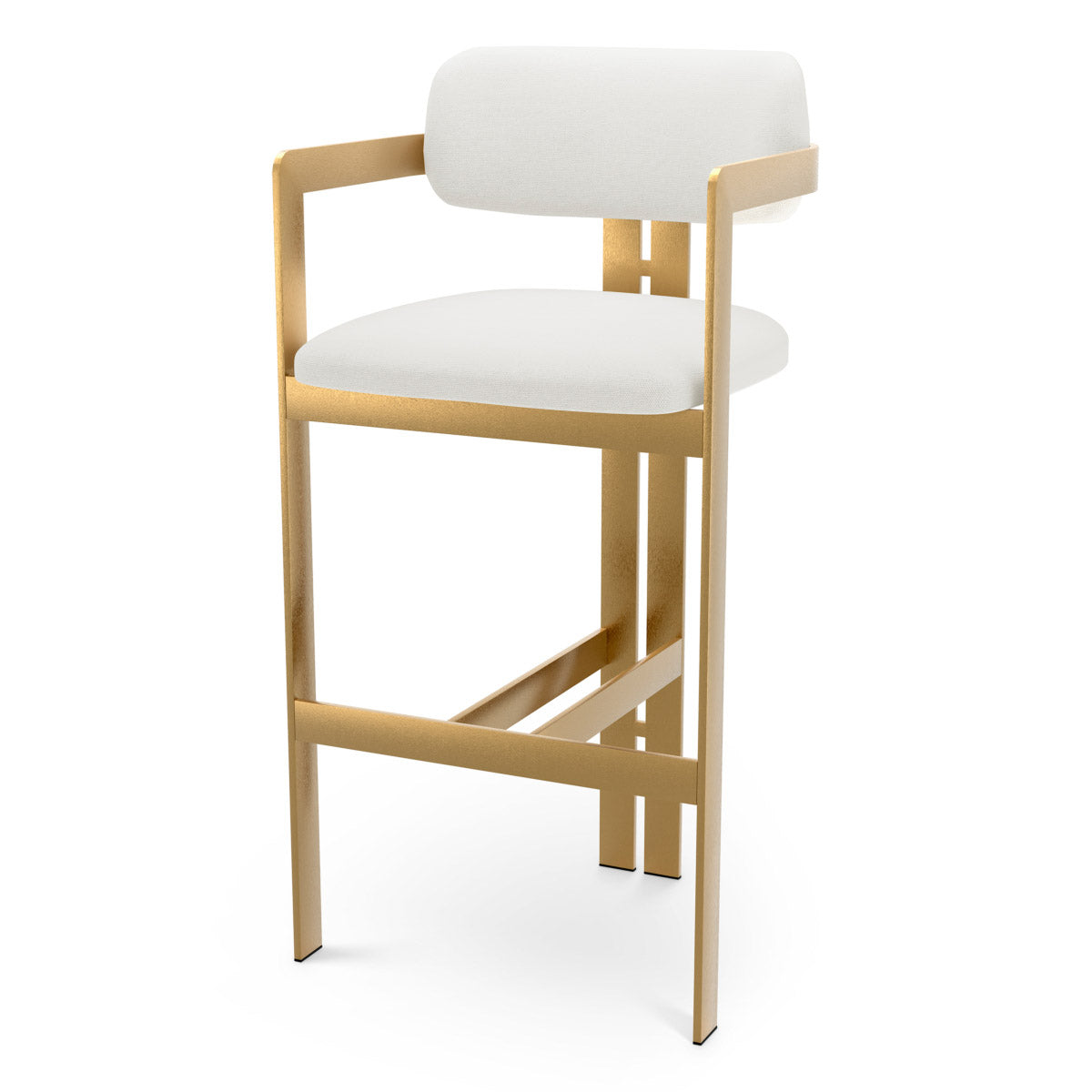 Bar Stool Donato Brushed brass finish | muslin white Chairs & Sofas CMA0331 2