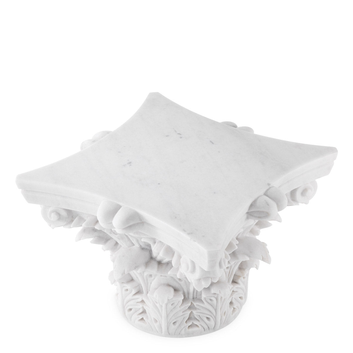 Eichholtz Coffee Table Acanthus adorned with intricate acanthus leaves. As a handcrafted marble object, each piece boasts unique variations