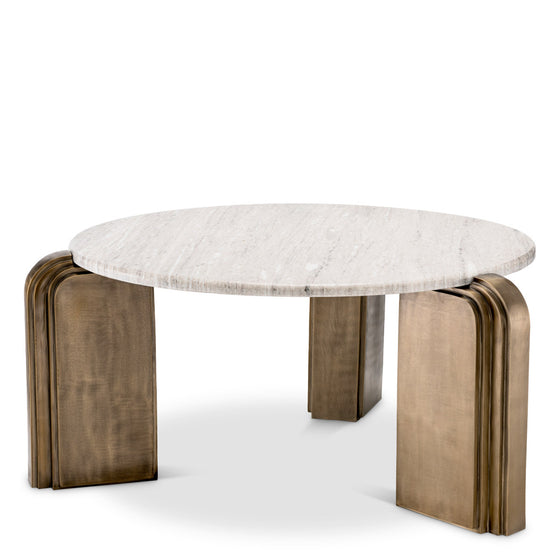 Eichholtz Coffee Table Albion The Eichholtz Albion Coffee Table, adorned with an opulent marble top against an antique brass