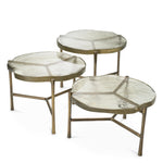 Eichholtz Coffee Table Baldovini set of 3 and elegance. The vintage brass finish on the legs adds a touch of sophistication, while