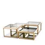 Eichholtz Coffee Table Callum set of 4 of mirror glass. Whether you are going for a retro or contemporary look, this stylish