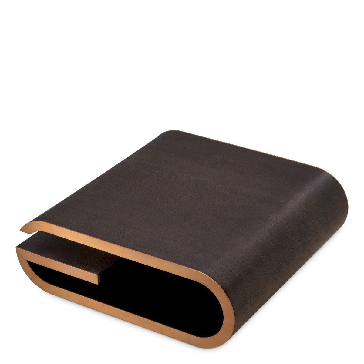 Eichholtz Coffee Table Galan mesmerizing beauty of mocha oak veneer with its distinctive grain patterns and rich, earthy tones.