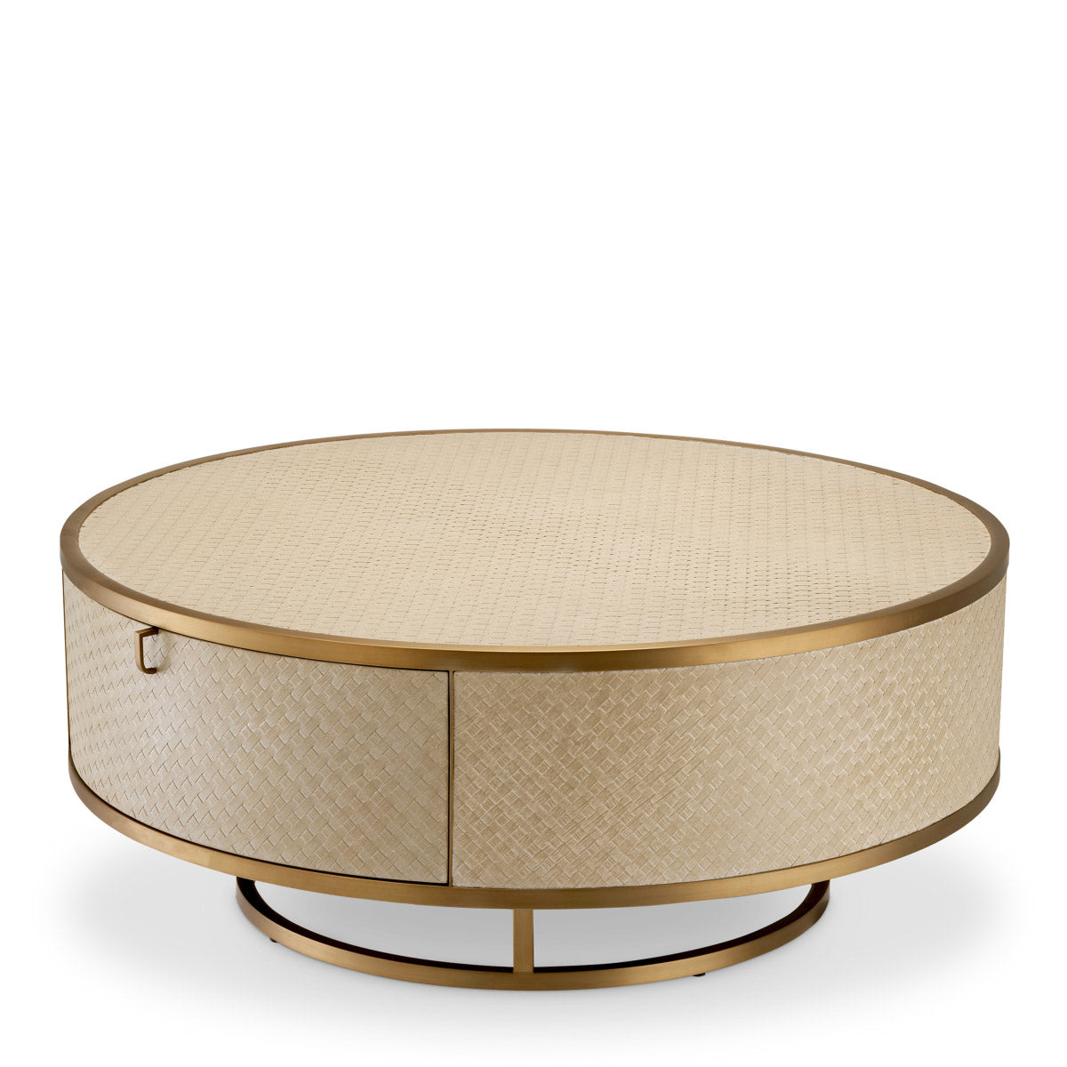 Eichholtz Coffee Table Napa Valley Pairing Bauhaus style with a Mid-Century Modern look, the beautiful drum-shaped Napa Valley Coffee Table