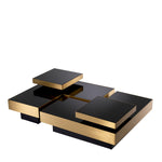 Eichholtz Coffee Table Nio set of 4 consists of 2 L-shaped coffee tables and 2 square trays. Sitting on a black base