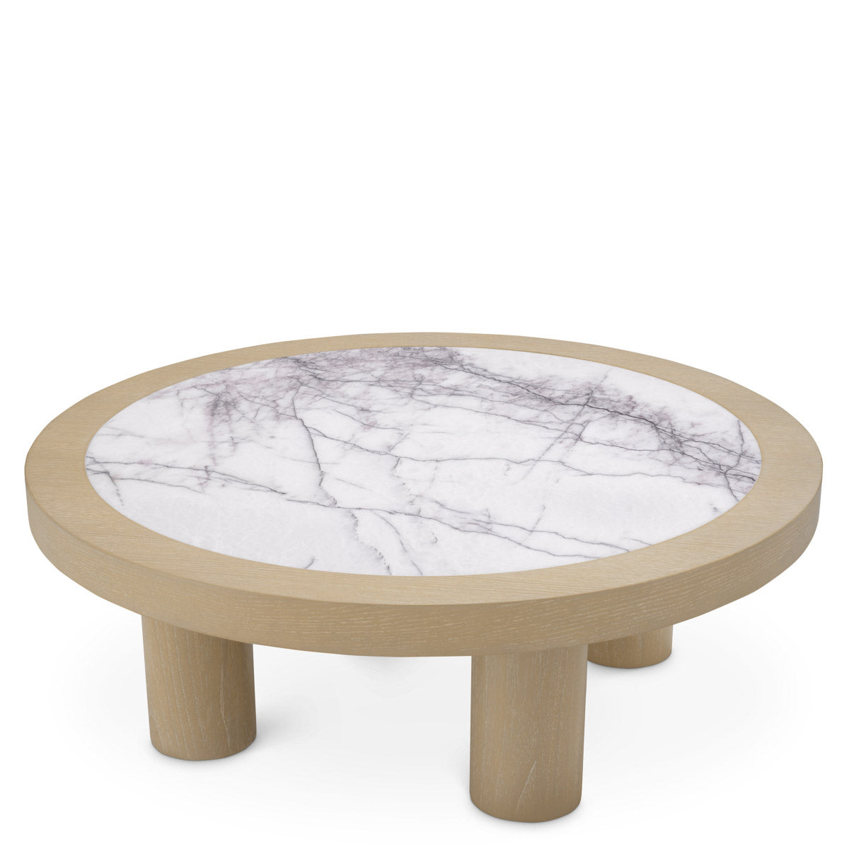 Eichholtz Coffee Table Presedio Bianco Lilac marble inlay. This high-end piece captivates with its rich textures and sophisticated design,