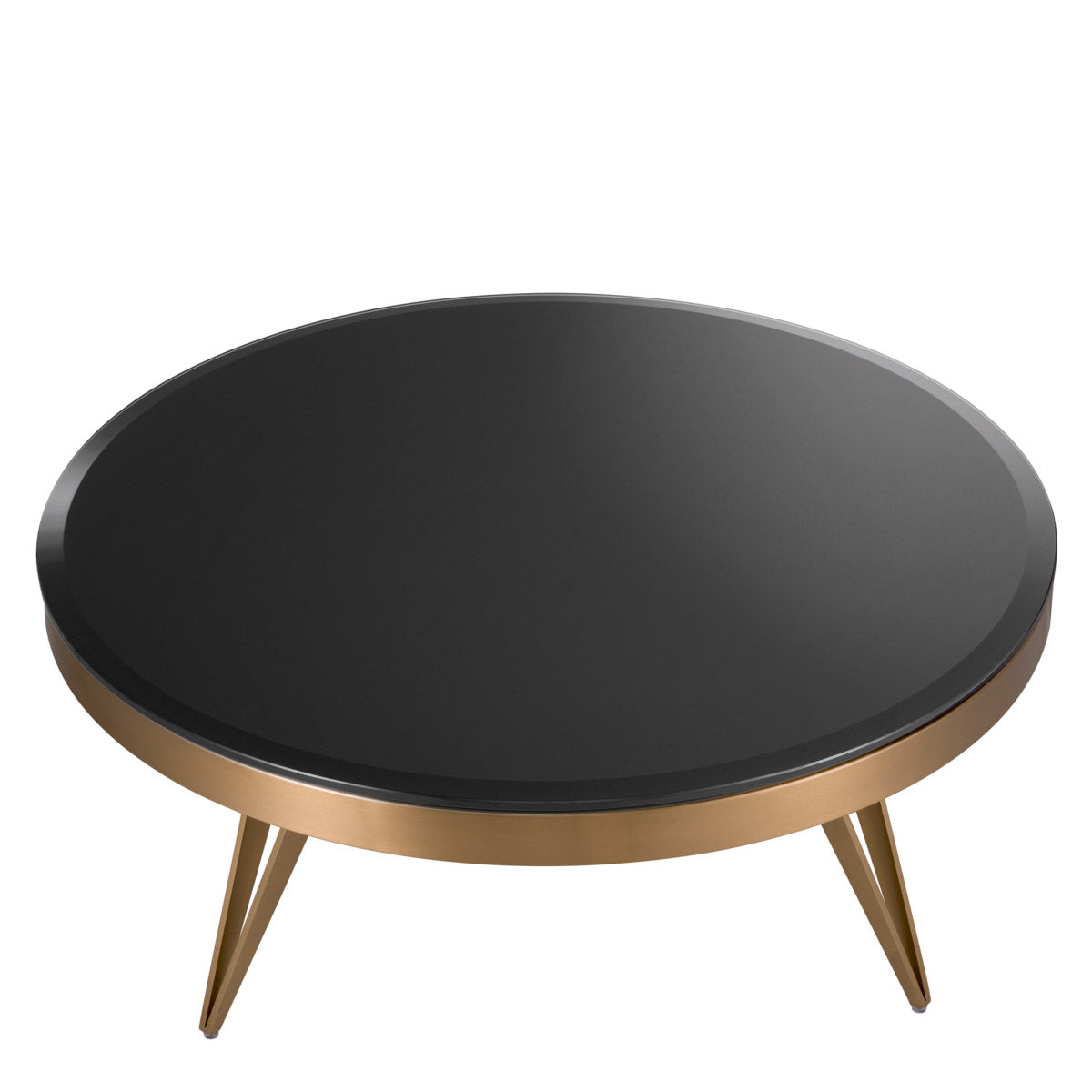 Eichholtz Coffee Table Rocco with a brushed brass finish make this table stand out, whilst its round top of