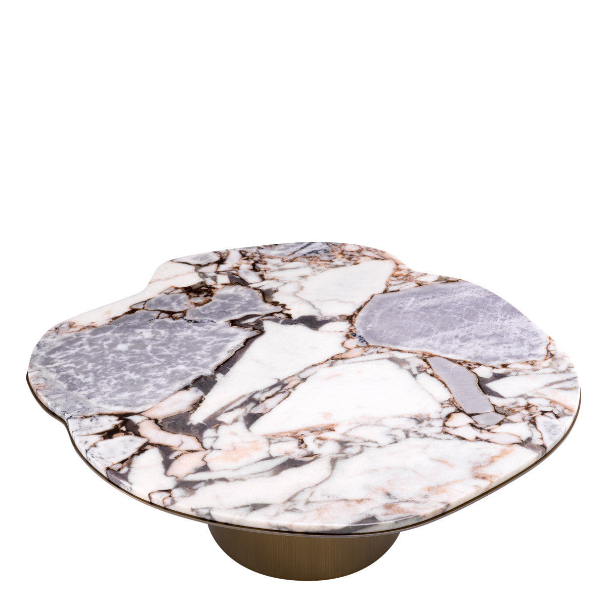 Eichholtz Coffee Table Shapiro is complemented by the brushed brass finish of the base, creating a harmonious blend of