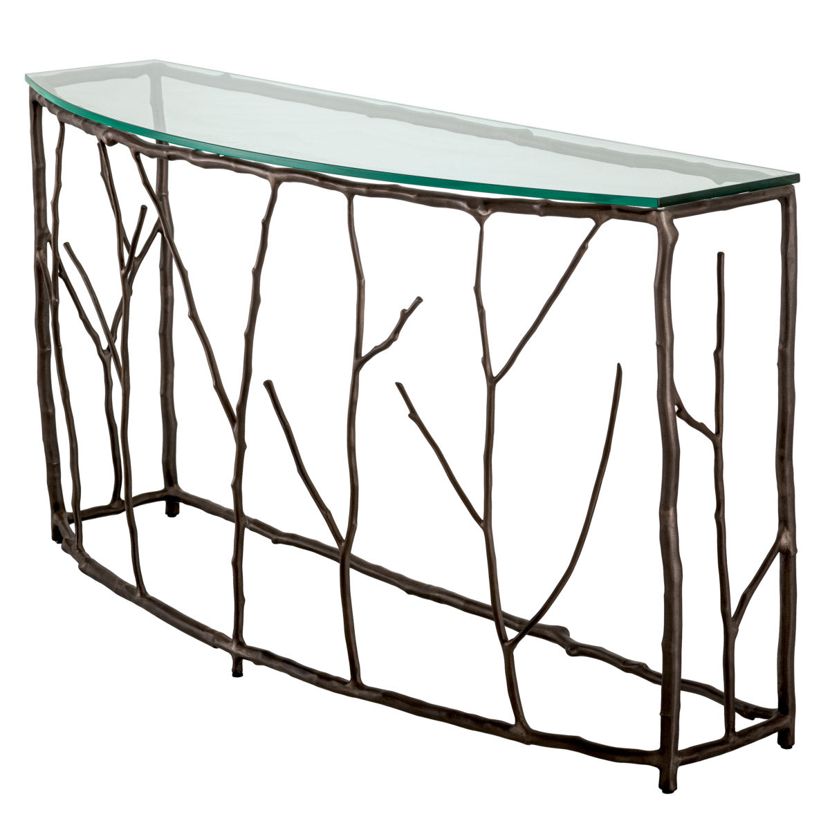 Eichholtz Console Table Antico L glass top, this console is great for showcasing everything from picture frames to flower arrangements.