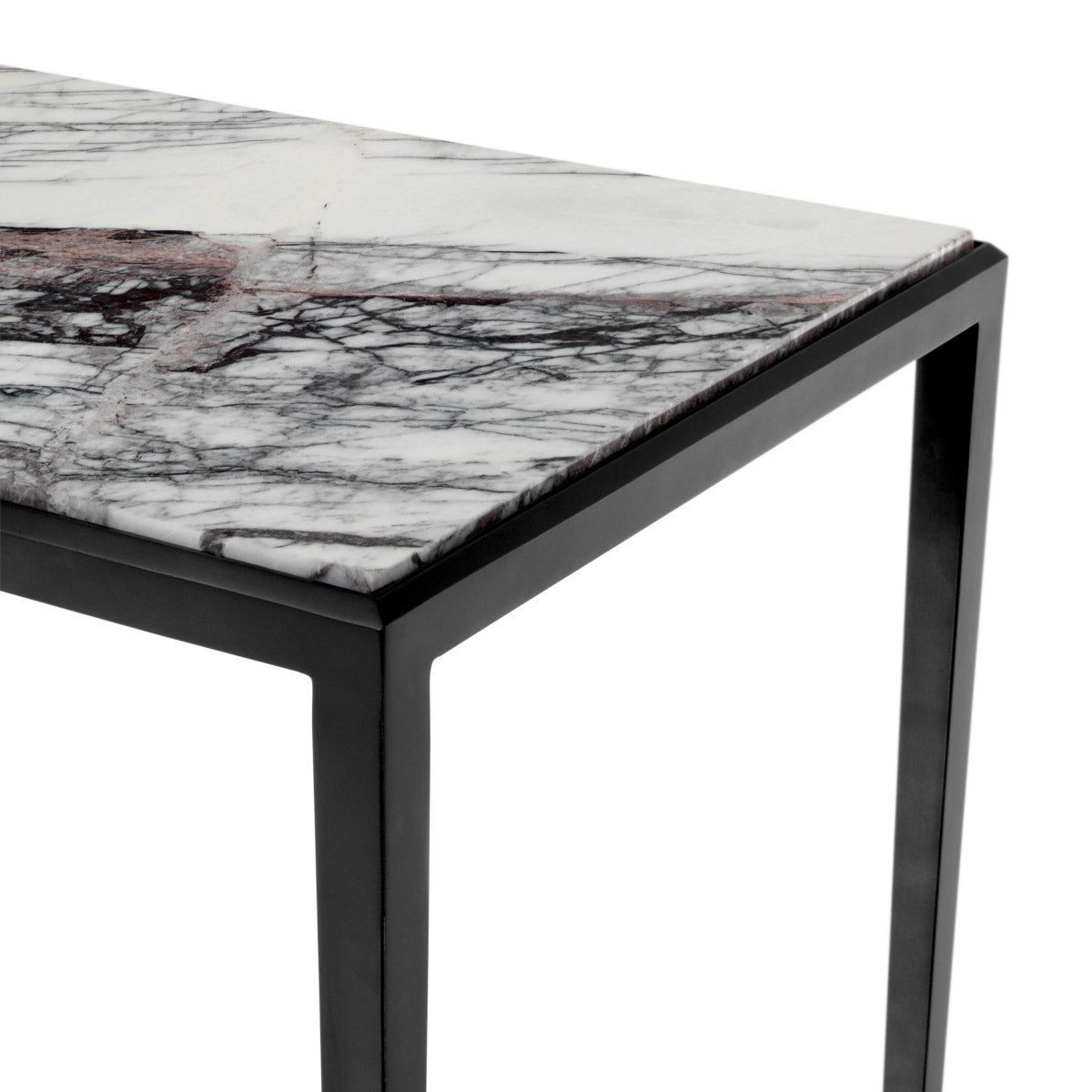 Eichholtz Console Table Henley L sophisticated console features a bronze finished frame and a beautiful white marble top with subtle