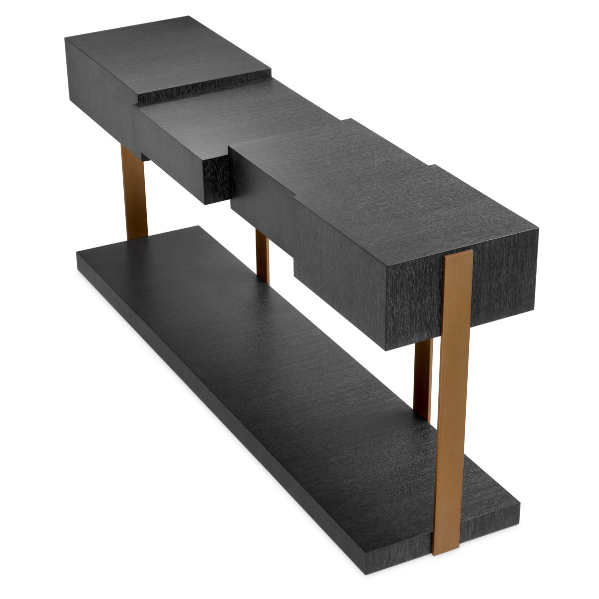 Eichholtz Console Table Nerone stylish and surprisingly functional, this piece is executed in charcoal grey oak veneer and brushed