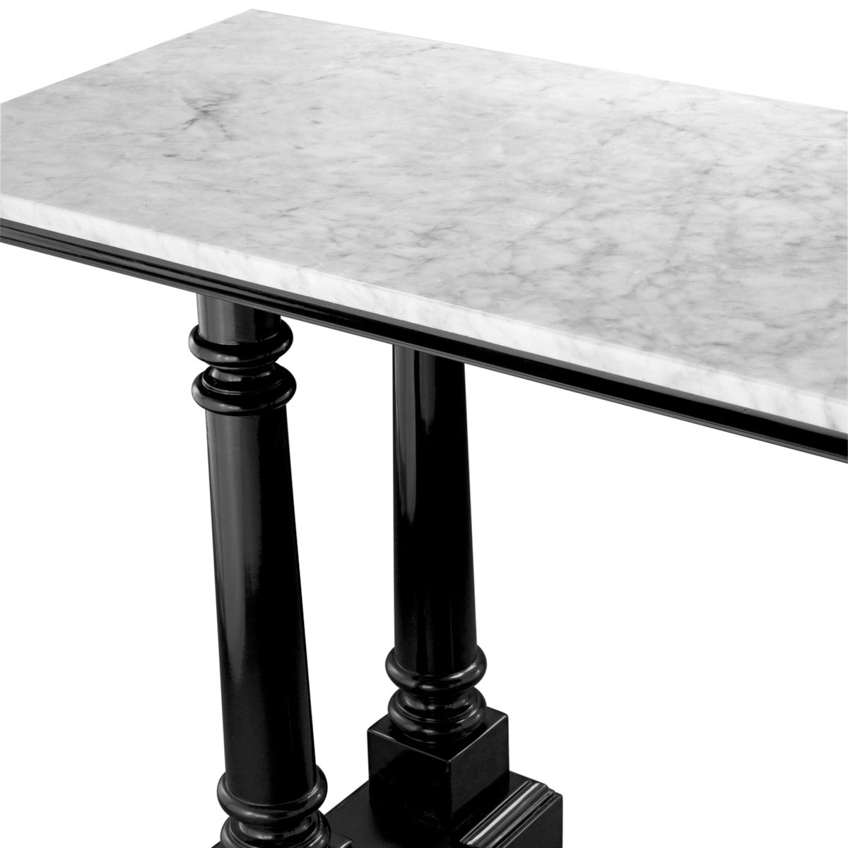 Eichholtz Console Table Walford white marble tabletop with swirls and veins. Console Table Walford Crafted by Eichholtz this console