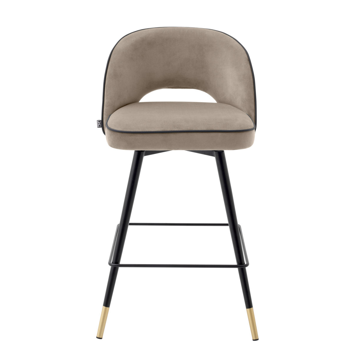 Eichholtz Counter Stool Cliff holds an armless back that is open at the bottom before the seat. Its stylish