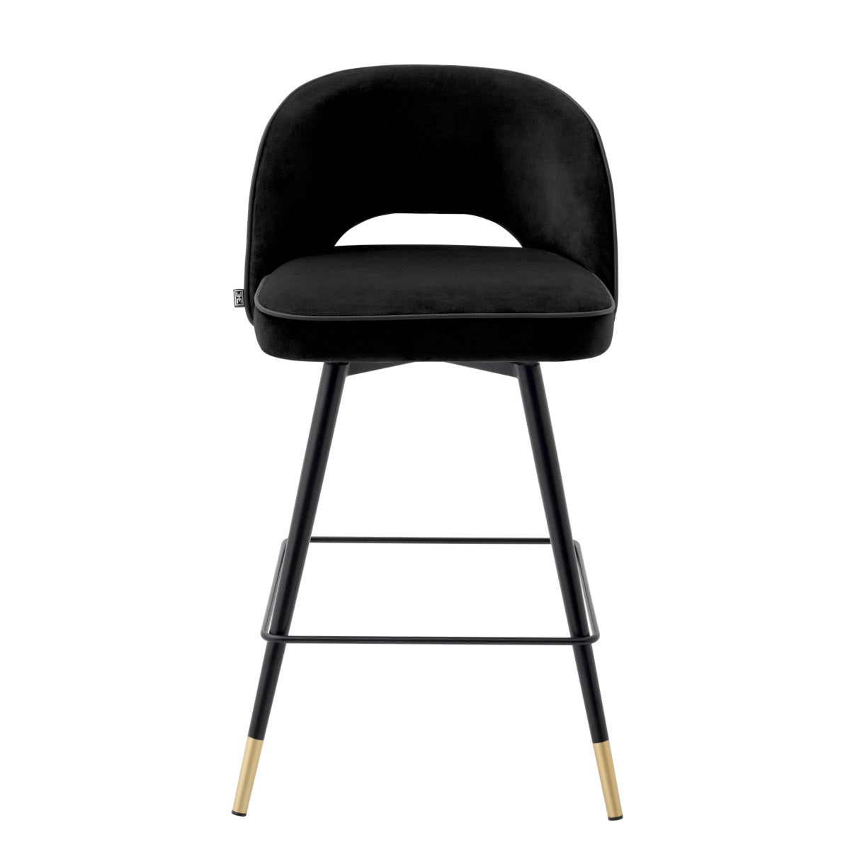 Eichholtz Counter Stool Cliff holds an armless back that is open at the bottom before the seat. Its stylish