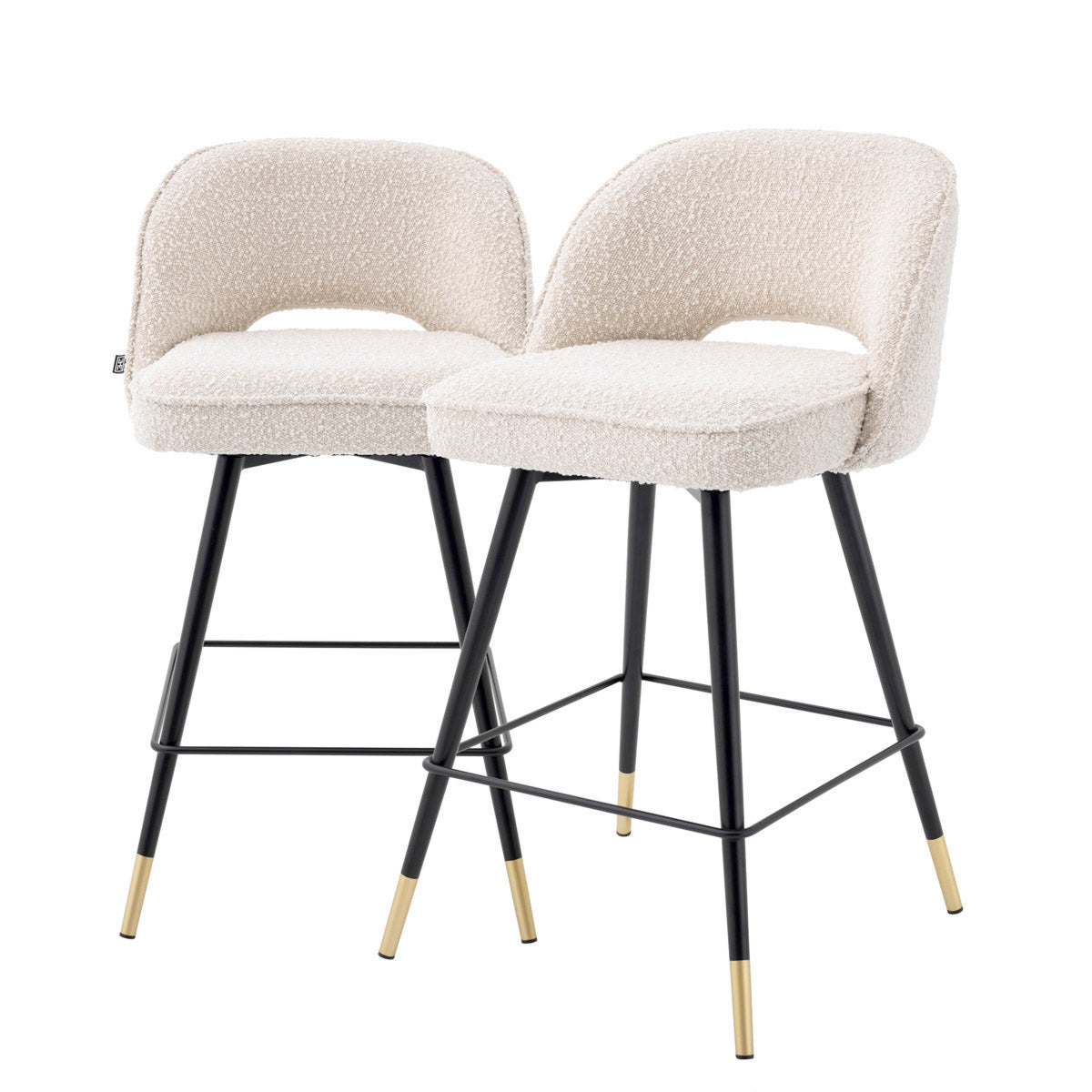 Eichholtz Counter Stool Cliff Create a wow-worthy interior with the Cliff Counter Stool in Bouclé cream, that comes in