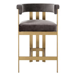 Eichholtz Counter Stool Clubhouse chair. Embrace the lavish charm of Savona Grey Velvet that adorns this counter stool, offering