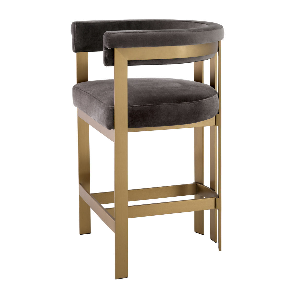 Eichholtz Counter Stool Clubhouse unmatched comfort and style. The brushed brass finish adds a touch of opulence, making it