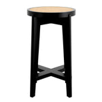 Eichholtz Counter Stool Dareau with a classic black finish. The X-shaped cross connection offers reliable steadiness and the seat