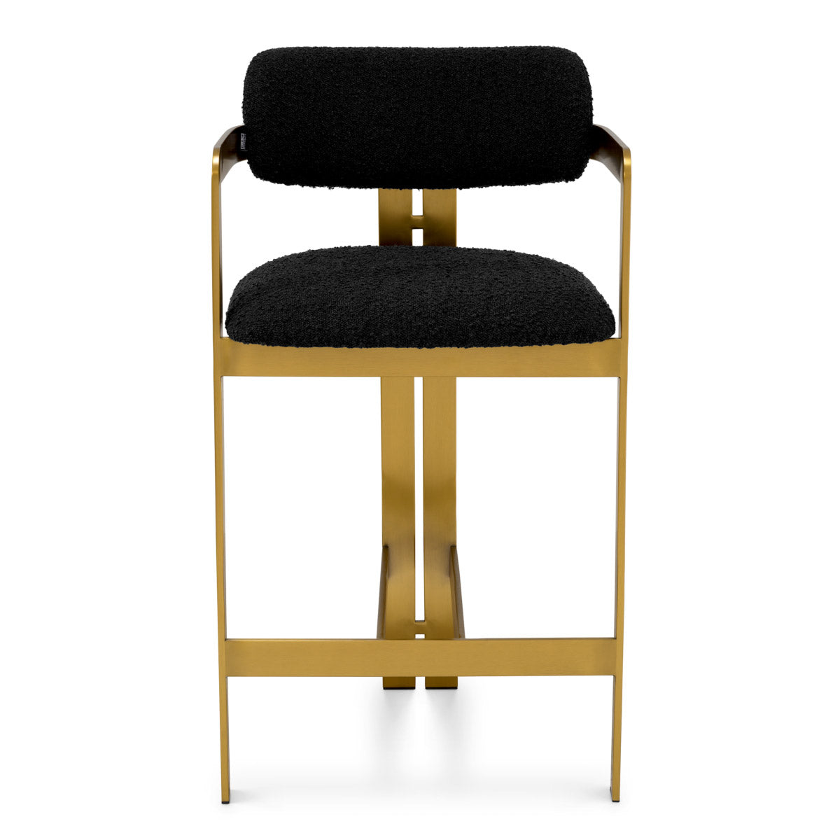 Eichholtz Counter Stool Donato a touch of vintage style to any space. Featuring a geometric brushed brass frame with