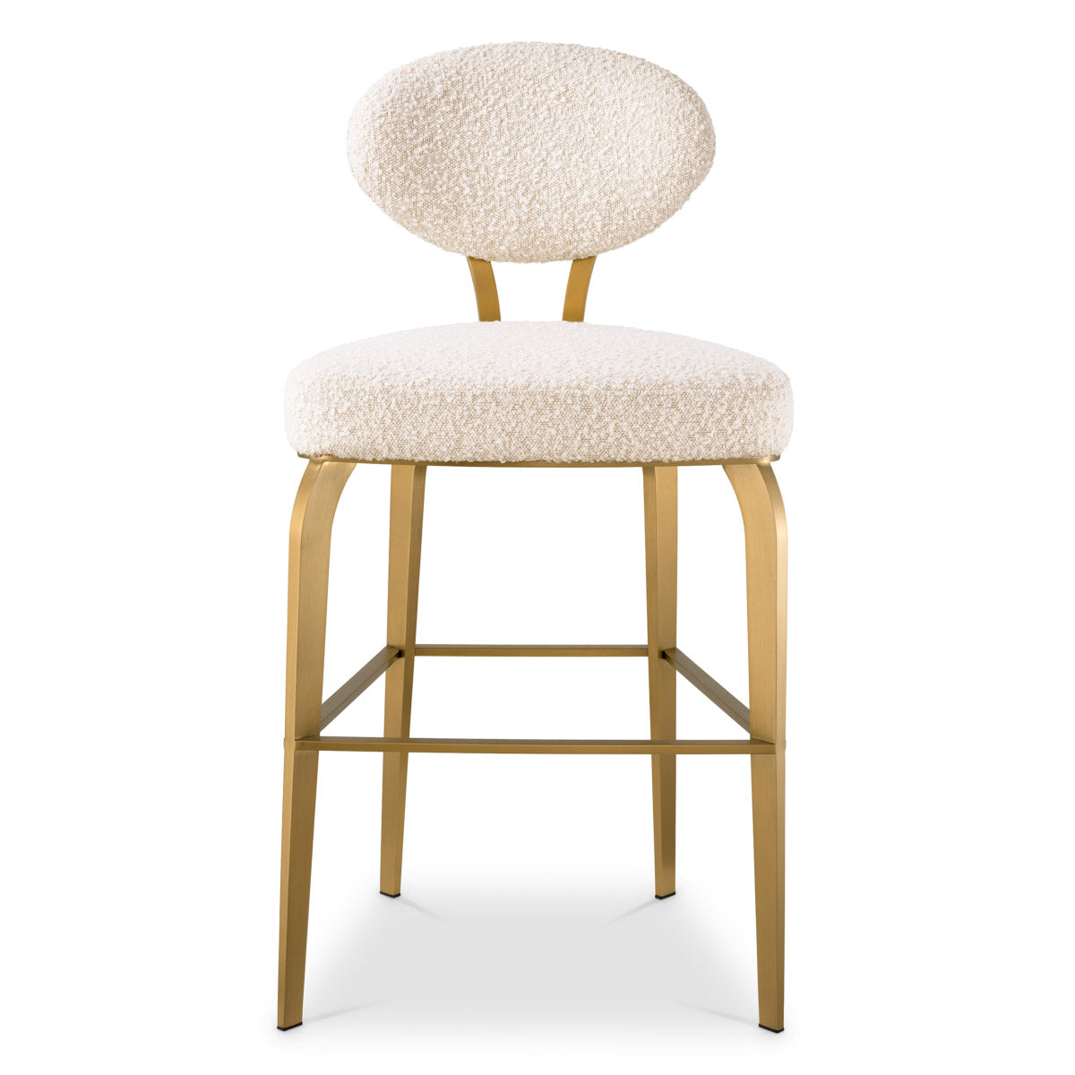 Eichholtz Counter Stool Dorrego Cream and featuring a slim and elegant frame crafted from stainless steel with a brushed