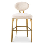 Eichholtz Counter Stool Dorrego Cream and featuring a slim and elegant frame crafted from stainless steel with a brushed