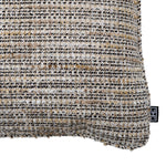 Eichholtz Cushion Mademoiselle square L an ultra-chic blend of black, off-white and gold-coloured yarn with short fringes. Also available in