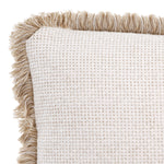 Eichholtz Cushion Nami rectangular rounded corners and a soft Lyssa off-white cover with cream-coloured fringes. It will make your