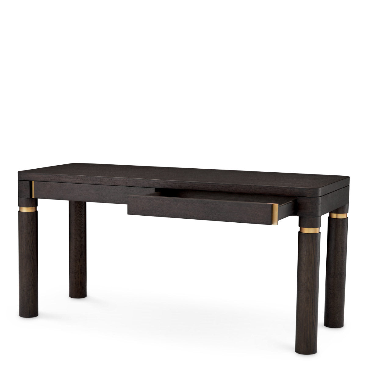 Eichholtz Desk Carmel brass details, while the rectangular shape and smooth drawers offer both form and functionality to