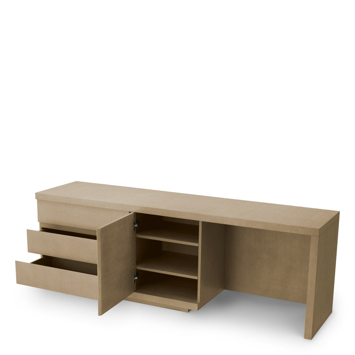 Eichholtz Desk Crosby meticulous precision, its washed oak veneer exudes an aura of natural beauty and sophistication. The