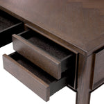Eichholtz Desk Melchior caps of brushed brass. Desk Melchior Crafted by Eichholtz this desk pairs refined design with