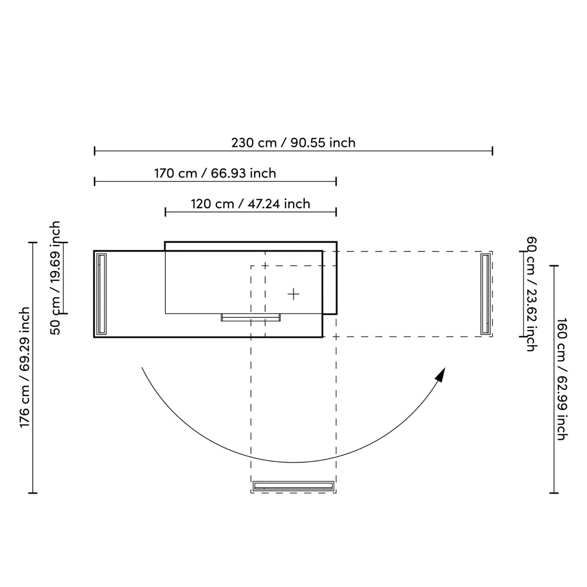 Eichholtz Desk Sanderson turning mechanism, which allows you to turn it into a corner desk or a straight