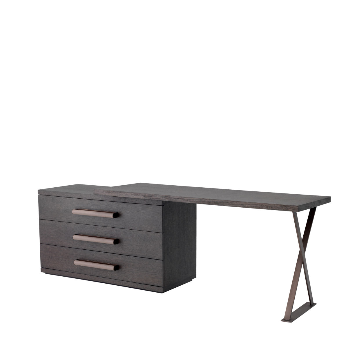 Eichholtz Desk Sanderson Finished in mocha oak veneer, this desk provides ample workspace. Desk Sanderson Crafted by Eichholtz