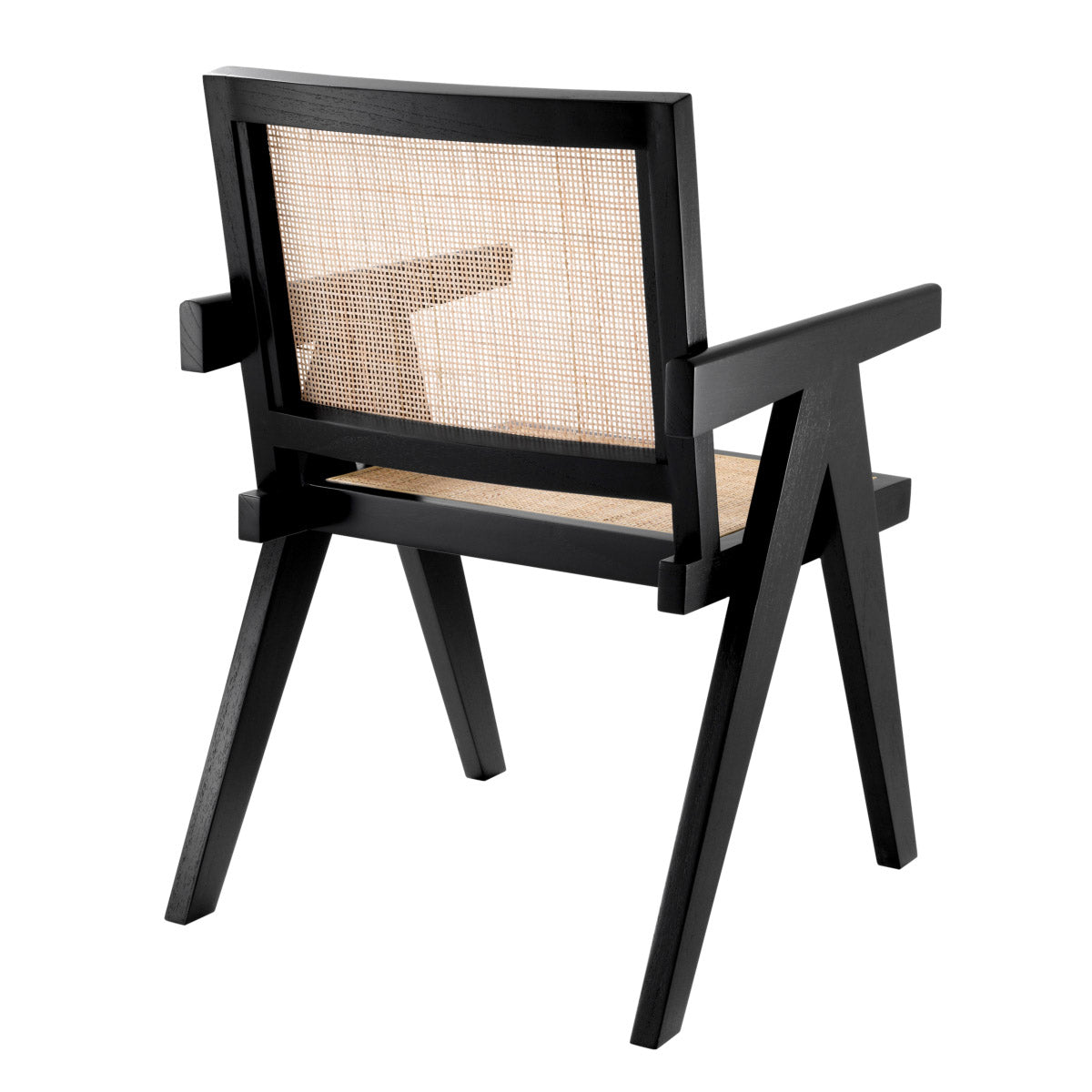 Eichholtz Dining Chair Aristide features the V-shaped legs that are characteristic for celebrated minimalist designs. Handwoven rattan ca...