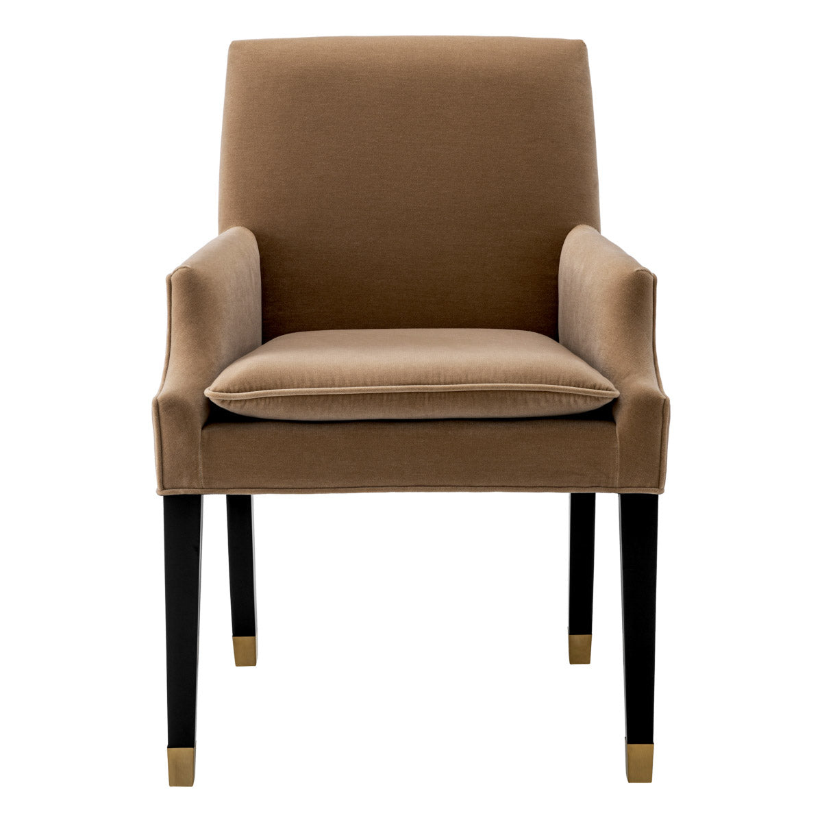 Eichholtz Dining Chair Clayton Merino Camel fabric and featuring black legs, this chair exudes sophistication and comfort. Experience the