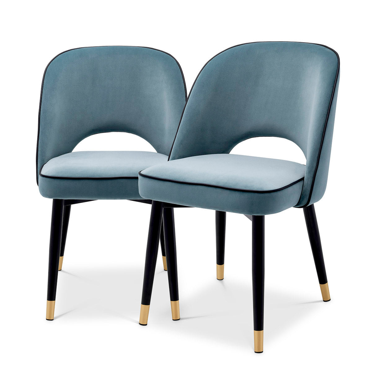 Eichholtz Dining Chair Cliff Create a wow-worthy dining room with the Cliff Dining Chair in Savona blue velvet. Featuring
