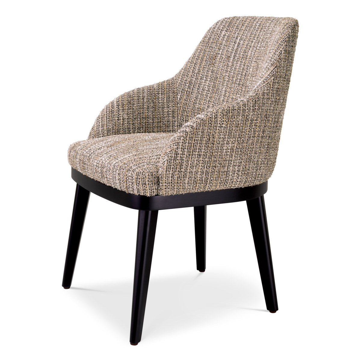 Eichholtz Dining Chair Costa with arm and a Mademoiselle beige upholstery, the high backrest ensures this chair is as comfortable as