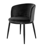 Eichholtz Dining Chair Filmore set of 2 Filmore Dining Chairs. The black frames with tapered legs feature a round seat with a