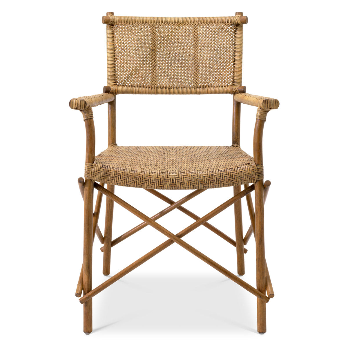 Eichholtz Dining Chair Johor has a sturdy rattan frame and a strong seat made of handwoven rattan that gives