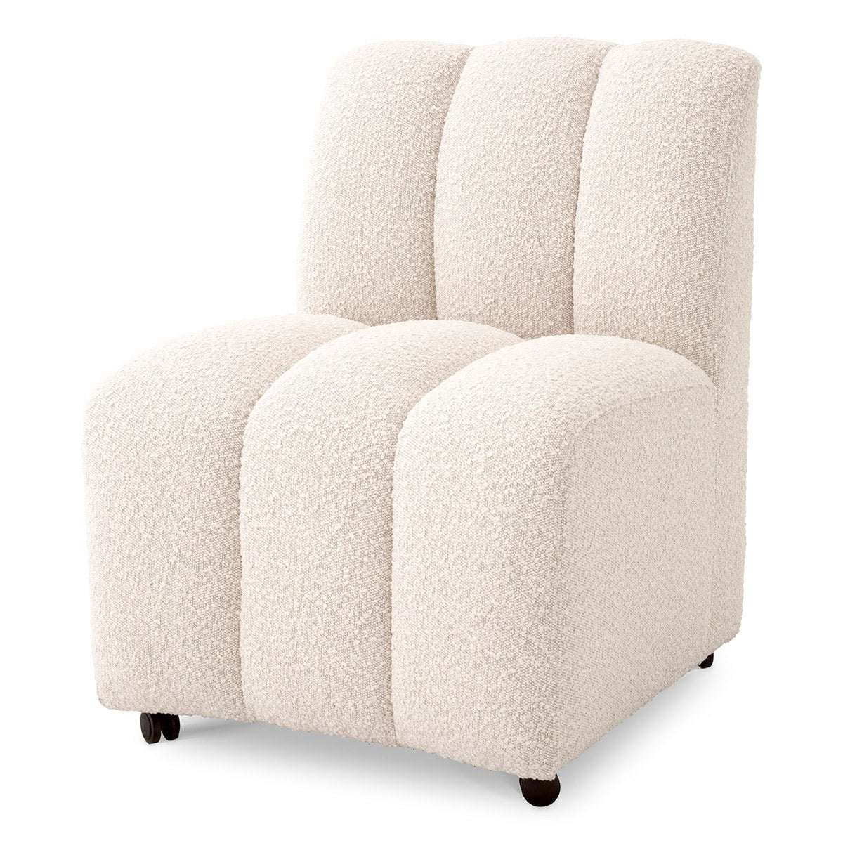 Eichholtz Dining Chair Kelly Upholstered in Bouclé cream, Dining Chair Kelly will bring lots of charm and warmth to