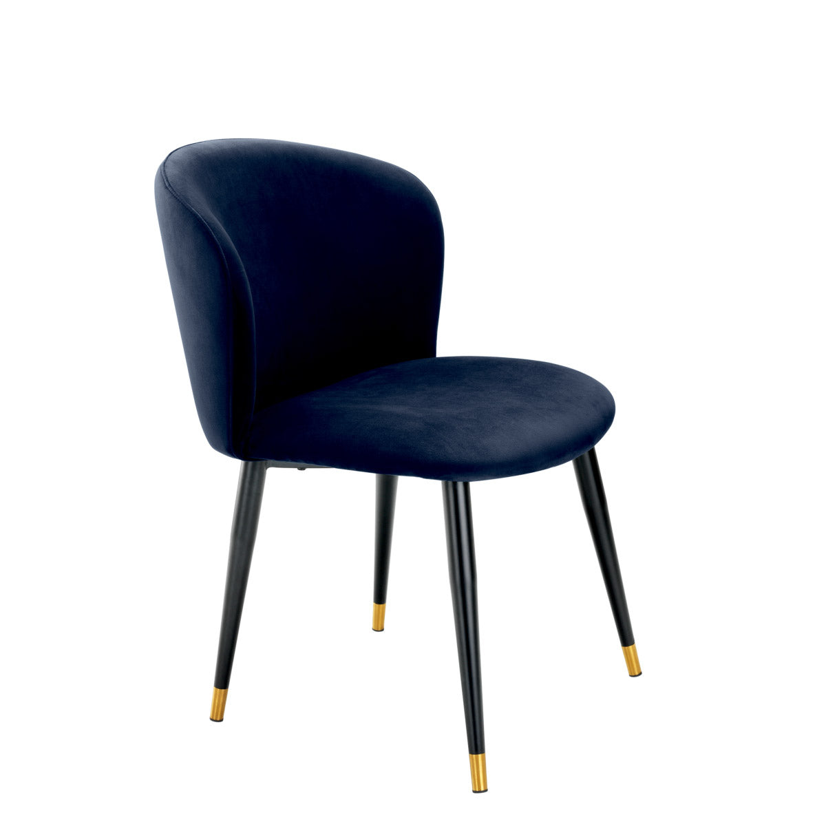 Eichholtz Dining Chair Volante its curved back is designed to cocoon around you. Tapered black legs with brass tips