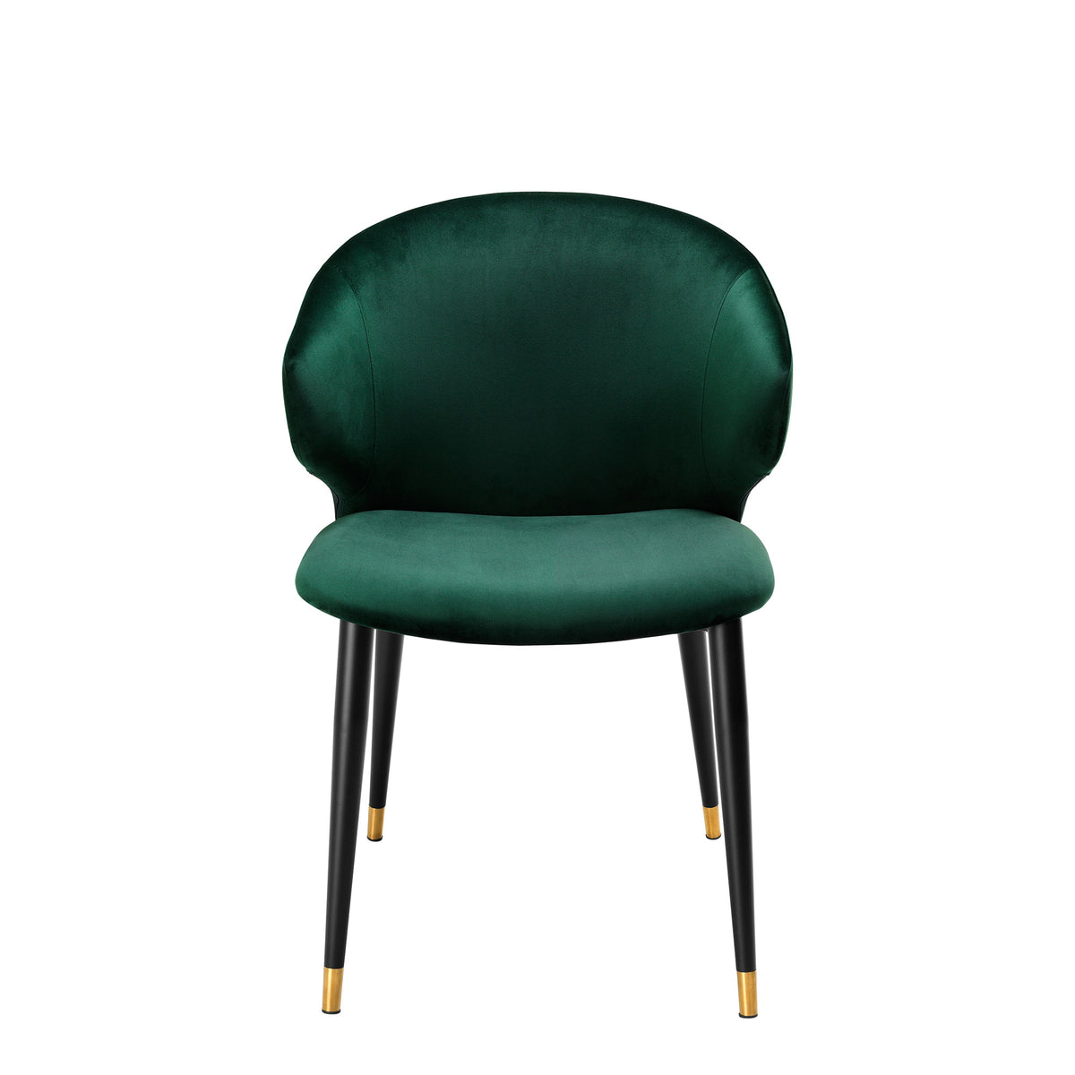 Eichholtz Dining Chair Volante with arm Its black frame with sleek tapered legs and brass caps features a seating and backrest