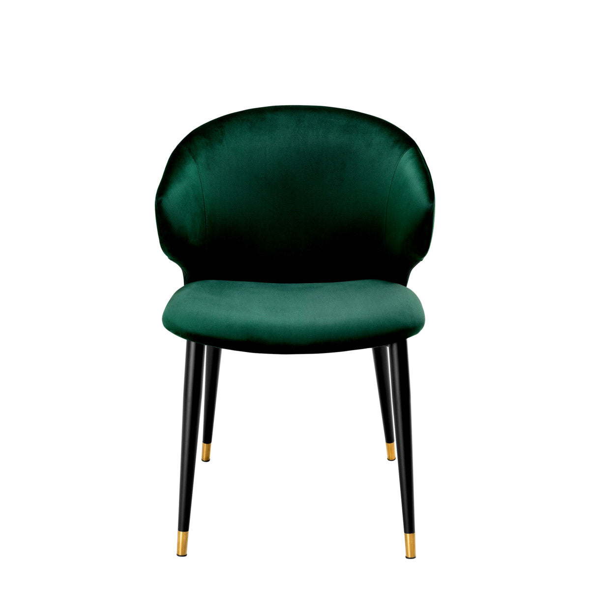 Eichholtz Dining Chair Volante with arm in a Roche dark green velvet upholstery. Team up different chairs from this series for